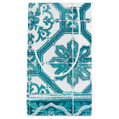 伝統的なポルトガルの青いタイルのデザイン スモールペーパーバッグ (正面)