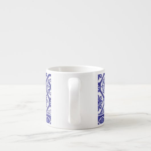 伝統的なポルトガルの青いタイル エスプレッソカップ (裏面)