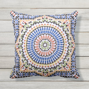 伝統的なポルトガル人のAzulejoのタイルパターン クッション