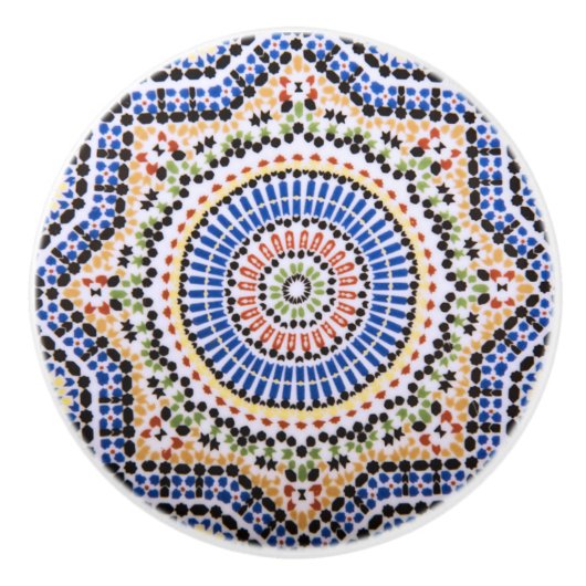 伝統的なポルトガル人のAzulejoのタイルパターン セラミックノブ (正面)