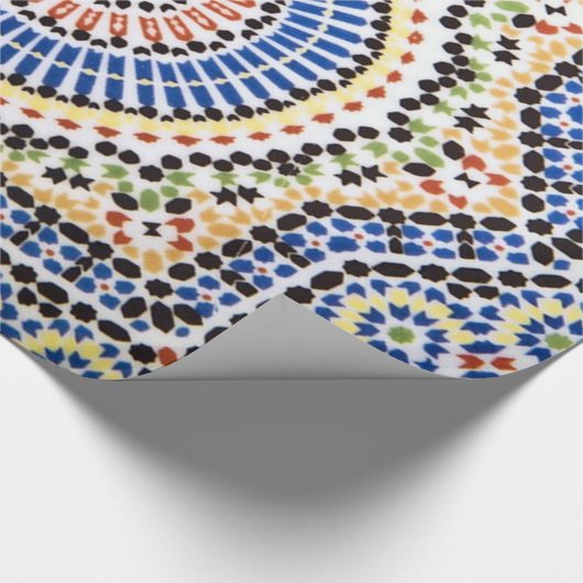 伝統的なポルトガル人のAzulejoのタイルパターン ラッピングペーパー (角)