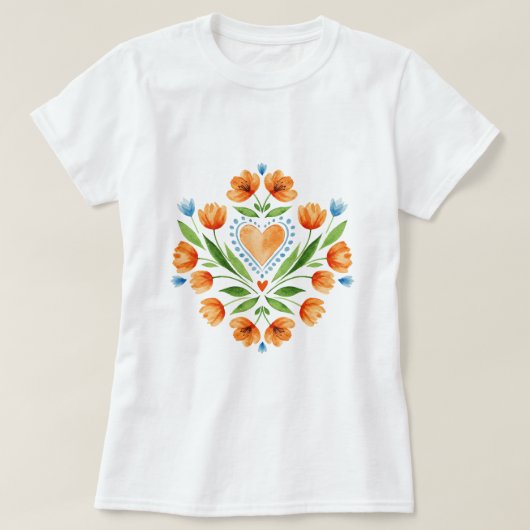 伝統的なポーランドの民芸品 Tシャツ (デザイン正面)