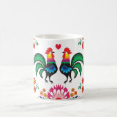 伝統的なポーランドの花の民俗刺繍パターン コーヒーマグカップ (中央)