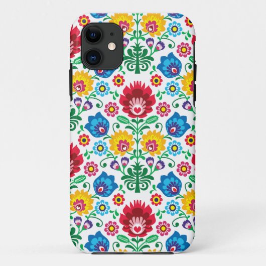 伝統的なポーランドの花の民俗刺繍パターン Case-Mate iPhoneケース (裏面)