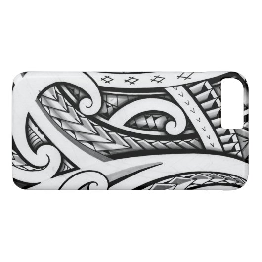 伝統的なマオリのスタイルの入れ墨のデザイン Case-Mate iPhoneケース (裏面(横))