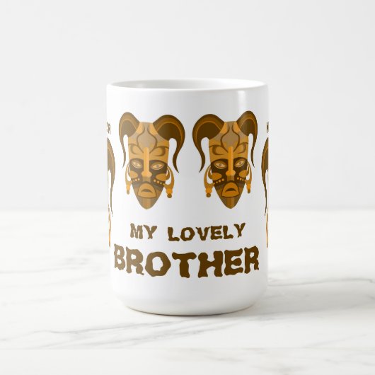 伝統的なマスクアートを有するマグカップ コーヒーマグカップ (中央)