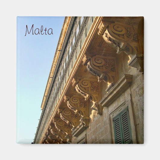 伝統的なマルタ島のバルコニー マグネット (正面)