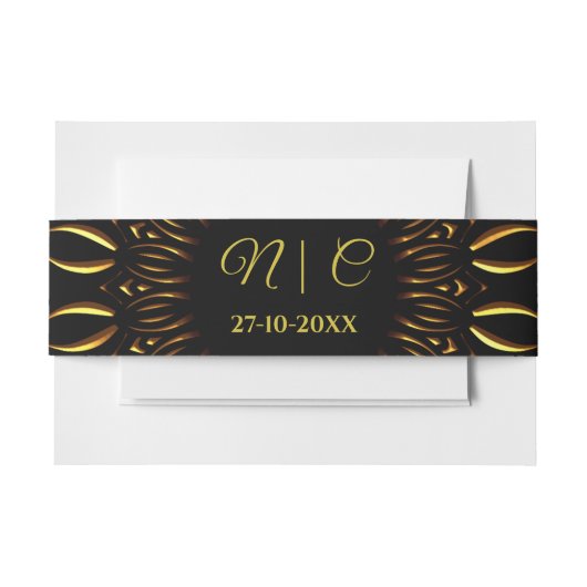 伝統的なマンダラ クラシック エレガント ラグジュアリー ウェディング 招待状ベリーバンド (正面例)