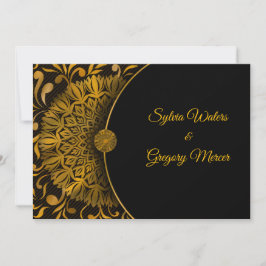 伝統的なマンダラ クラシック エレガント ラグジュアリー ウェディング 招待状