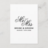 伝統的なミスター＆ミセスの結婚式の案内カード エンクロージャーカード (正面)
