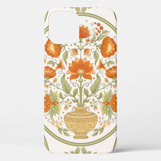 伝統的なムガルモチーフ、レトロなファンタジーの花。 Case-Mate iPhoneケース (裏面)