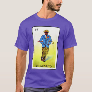 伝統的なメイカンカードゲーム N26 El negrito レトロ Tシャツ