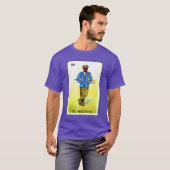 伝統的なメイカンカードゲーム N26 El negrito レトロ Tシャツ (正面フル)