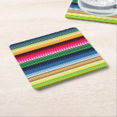 伝統的なメキシコ総括的なSerape スクエアペーパーコースター (アングル)