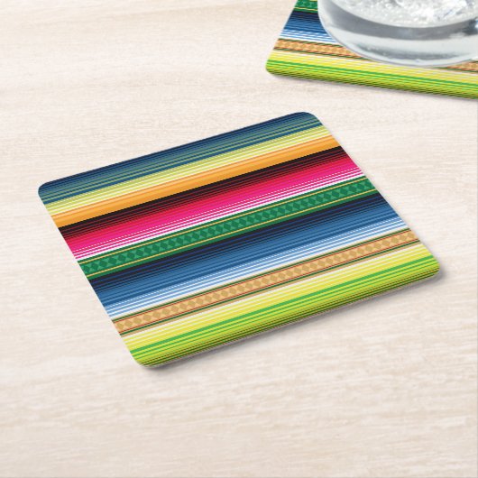 伝統的なメキシコ総括的なSerape スクエアペーパーコースター (アングル)