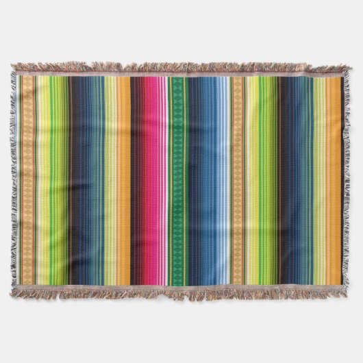 伝統的なメキシコ総括的なSerape スローブランケット (正面)