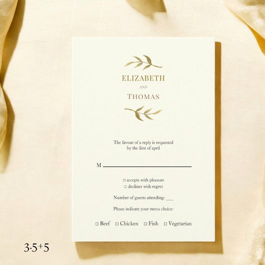 伝統的なモダンな結婚式の出欠確認カード エンクロージャーカード