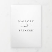 伝統的なモノクロのエレガントなウェディング 三つ折り招待状 (カバー)