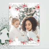 伝統的なモノグラムの花輪の写真 クリスマス シーズンカード