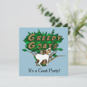 伝統的なヤギのパーティーの招待: 5.25"麻布x 5.25" 招待状 (スタンド正面)