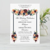 伝統的なユダヤ教の結婚式の招待状 - ゴールド ワイン 招待状 (スタンド正面)