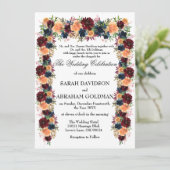 伝統的なユダヤ教の結婚式の招待状 - ゴールド ワイン 招待状 (スタンド正面)