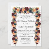 伝統的なユダヤ教の結婚式の招待状 - ゴールド ワイン 招待状 (正面)