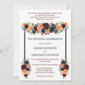 伝統的なユダヤ教の結婚式の招待状 - ゴールド 招待状 (正面)
