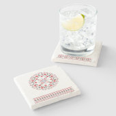 伝統的なルーマニアの民芸のモチーフルーマニア1 ストーンコースター (横)