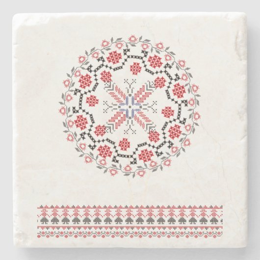 伝統的なルーマニアの民芸のモチーフルーマニア1 ストーンコースター (正面)