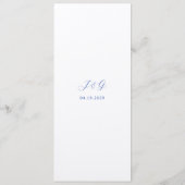 伝統的なロイヤルブルーのエレガントなウェディング メニュー (裏面)