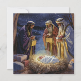 伝統的な三賢人のクリスマス生誕 招待状
