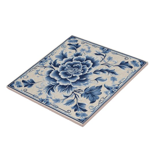 伝統的な中国の青インクの花芸術10 タイル (側面)
