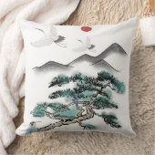 伝統的な中国風景水墨画 クッション (ブランケット)