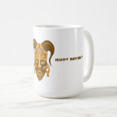 伝統的な仮面アートのマグカップ、誕生日 コーヒーマグカップ (正面右)