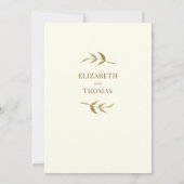 伝統的な優雅なアイボリーとゴールドのウェディング 招待状 (裏面)