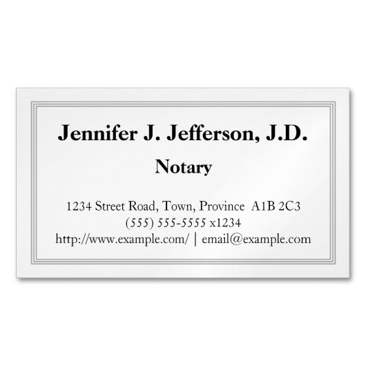 伝統的な公証人の磁気名刺 マグネット名刺 (正面)