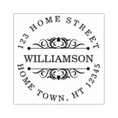 伝統的な円形の華麗な差出人住所 ラバースタンプ (インプリント)