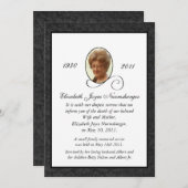 伝統的な写真の死の発表カード 案内状 (正面/裏面)