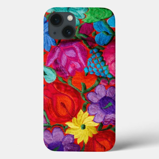 伝統的な刺繍の花柄のテキスタイルの詳細 Case-Mate iPhoneケース (裏面)