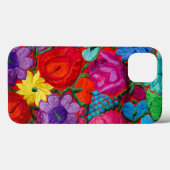 伝統的な刺繍の花柄のテキスタイルの詳細 Case-Mate iPhoneケース (裏面 (横))