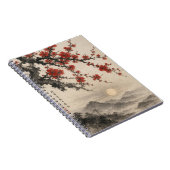 伝統的な墨絵水墨画アート ノートブック (右側)