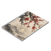 伝統的な墨絵水墨画アート ノートブック (左側)