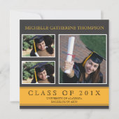 伝統的な大学卒業の発表 案内状 (正面)