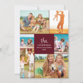 伝統的な年のはがきフォトコラージュ | 赤 シーズンカード (正面)