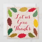 伝統的な感謝祭の夕食への招待状 招待状 (裏面)