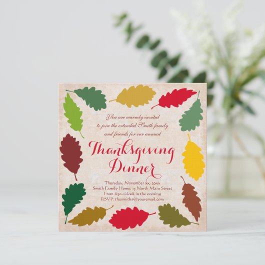 伝統的な感謝祭の夕食への招待状 招待状 (スタンド正面)