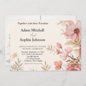 伝統的な教会スタイル 招待状 (正面/裏面)