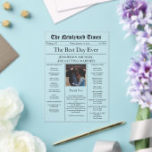 伝統的な新聞のビンテージワンマンウエディング アクリル招待状 (インサイチュ (ウェディング))