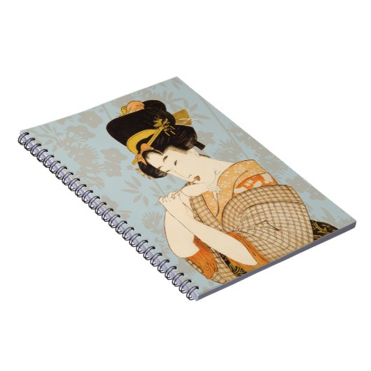 伝統的な日本のかわいい芸者さん 着物 ノートブック (右側)